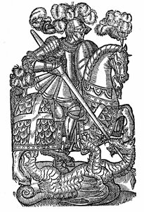 Sint Joris (gestorven ca. 303), de Rode Kruis Ridder, die de Draak doodt door English School