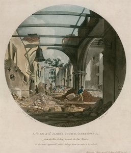 St James Kerk, Clerkenwell, tijdens de sloop door English School