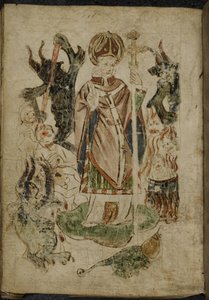 Sint Patrick omringd door demonen