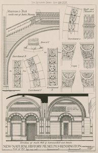 Trap en Boog en gevel van de zuidmuur van de ingangshal van het nieuwe Natuurhistorisch Museum, South Kensington door English School
