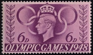 Postzegel ter herdenking van de Olympische Spelen van 1948 in Londen door English School