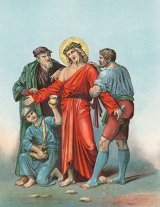 Station X Jezus wordt van zijn kleren ontdaan en krijgt azijn en gal aangeboden
