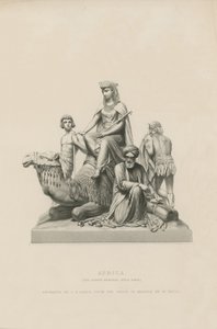 Standbeeld dat Afrika uitbeeldt dat het Albert Memorial siert