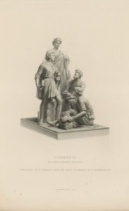 Standbeeld dat Handel uitbeeldt dat het Albert Memorial siert door English School