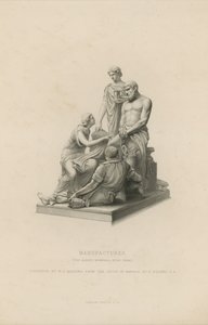Standbeeld dat Industrie uitbeeldt dat het Albert Memorial siert