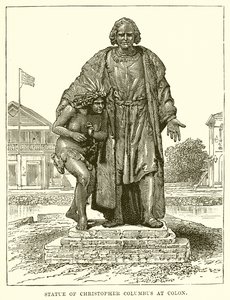 Standbeeld van Christoffel Columbus in Colon door English School