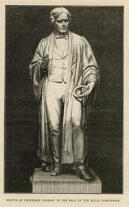 Standbeeld van Professor Faraday in de hal van de Royal Institution door English School