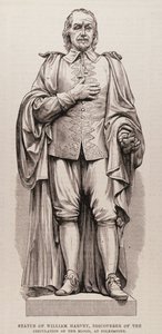 Standbeeld van William Harvey (1578-1657), Ontdekker van de Bloedsomloop, in Folkestone, uit The Illustrated London News, 13 augustus 1881