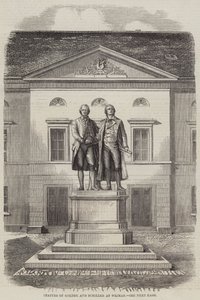 Standbeelden van Goethe en Schiller in Weimar door English School