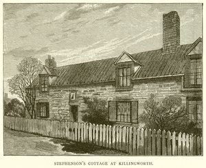 Stephensons cottage in Killingworth door English School