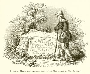 Steen in Hadleigh, ter herdenking van het martelaarschap van Dr. Taylor door English School