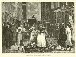 Straatscène in Amsterdam, Kalverstraat door English School