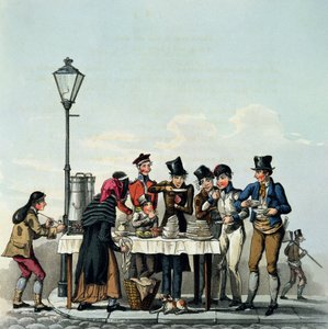 Straatontbijt gegraveerd door G.Hunt, 1825 door English School