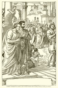 Straatoptocht in Rome--Terugkeer van de Spelen.--Brutus, Cassius en Caesar door English School