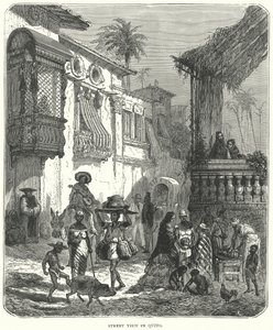Street View in Quito (gravure) door English School