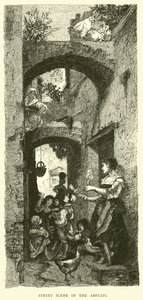 Straatscène in de Abruzzen door English School