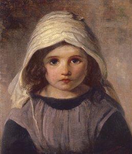 Studie van een meisje met een hoed, 1890 door English School