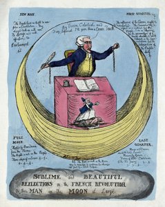 Verheven en mooie reflecties op de Franse Revolutie, of de man in de maan op grote schaal, uitgegeven in 1790 door English School