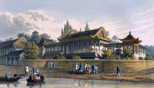 Zomerpaleis van de keizer, tegenover de stad Tien-Sing, 1817