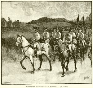 Overgave van Burgoyne in Saratoga door English School