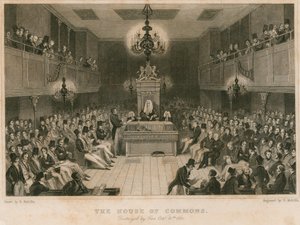 Het Lagerhuis, verwoest door brand, 16 oktober 1834 door English School