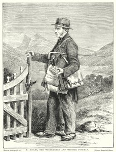 T Eccles, de postbode van Windermere en Winster (gravure) door English School