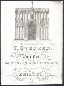 T Ovenden, bouwer, timmerman en begrafenisondernemer