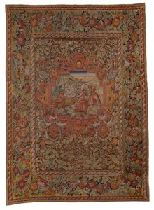 Wandtapijt uit de Chastleton House set, geboorte van Peres en Zerah, de zonen van Juda en Tamar, uit Genesis XXXVIII, gemaakt in Sheldon, Engeland, ca. 1595