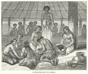 Tattoo-dag in Samoa (gravure) door English School