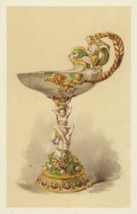 Tazza in Oosterse Onyx, gemonteerd in Geëmailleerd Goud