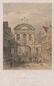 Temple Bar zoals het verscheen aan het begin van de 18e eeuw