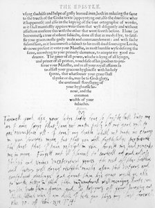 De brief van de 4e Hertog van Norfolk aan William Dix door English School