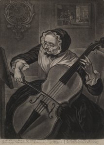 De Oude Flierefluiter, ca. 1750 (mezzotint) door English School