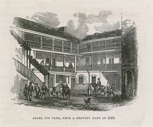 The Angel Inn, Islington door English School