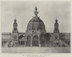 De tentoonstelling van Antwerpen, hoofdingang (gravure) door English School
