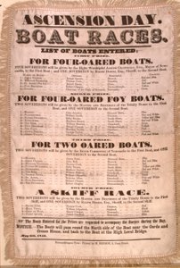 Het programma van de Hemelvaartsdag bootrace, 6 mei 1850 door English School