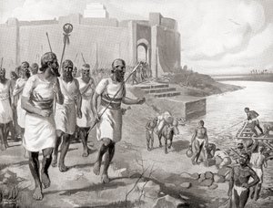 Het Assyrische leger verlaat de stad Assur om zich te verzetten tegen de westerse Semieten, uit Hutchinson