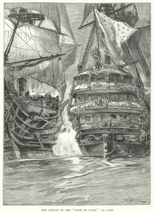 De aanval op de "Ville de Paris" (gravure)