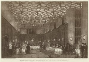 De Banketzaal, Hampton Court (litho) door English School