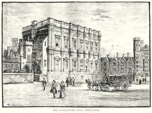 De Banqueting Hall, Whitehall (gravure) door English School