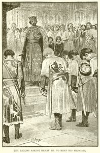 De Baronnen die Hendrik III vragen zijn Beloften na te komen door English School