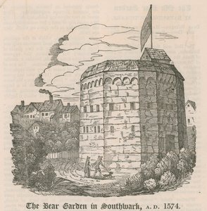 The Bear Garden in Southwark, Londen, AD 1574