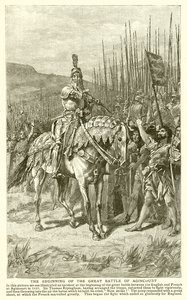Het Begin van de Grote Slag bij Agincourt door English School