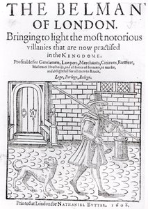 De Bellman van Londen, door Thomas Dekker, titelpagina, gedrukt door Nathaniel Butter, 1608