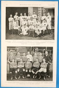 De Bombay Gymkhanas en The London Caledonians, voetbalteams in The Illustrated Sporting and Dramatic News, 21 november 1891
