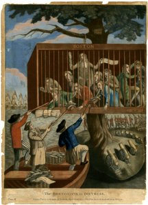 De Bostonianen in nood, 1774 door English School