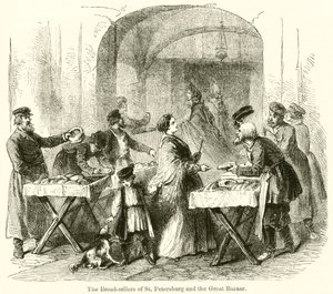 De broodverkopers van Sint-Petersburg en de Grote Bazaar