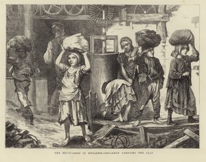De steenbakkerijen van Engeland - Kinderen dragen de klei