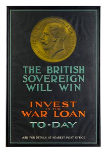 De Britse Soeverein Zal Winnen, WWI oorlogslening poster door English School