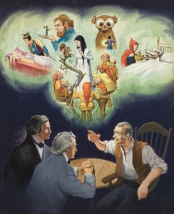 De gebroeders Grimm (gouache op papier)
